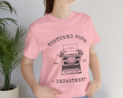 Tortured Poets Dept. est. 2024 unisex jersey short sleeve t-shirt