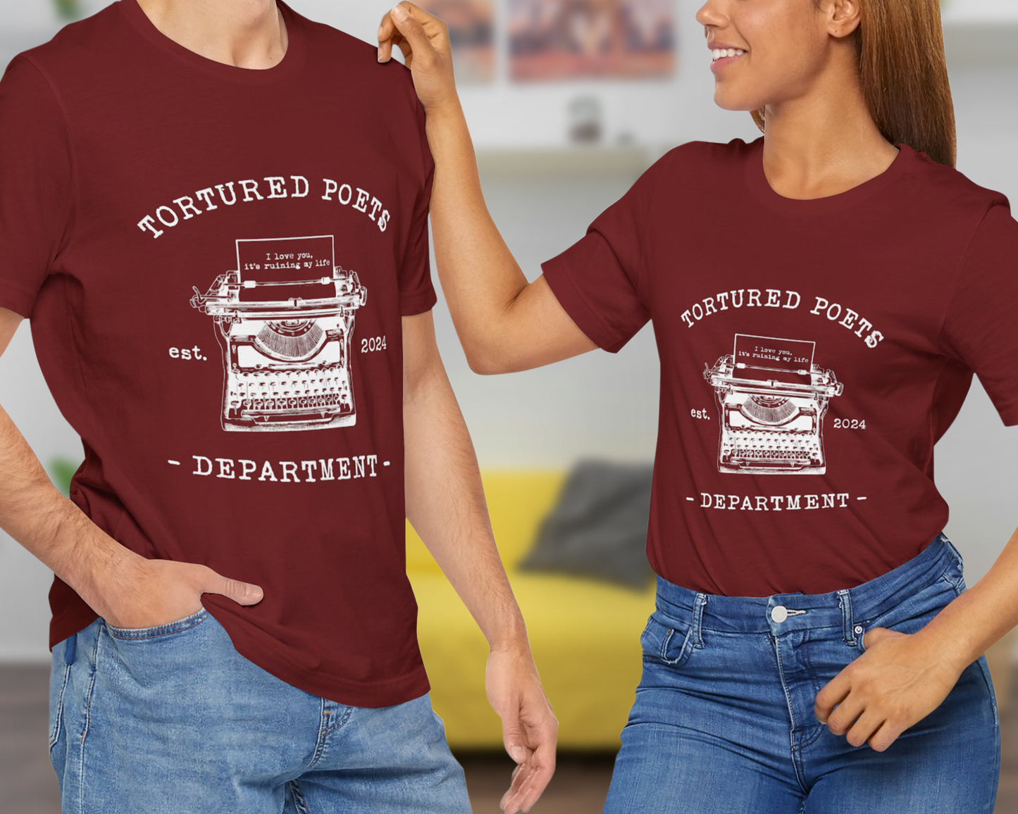 Tortured Poets Dept. est. 2024 unisex jersey short sleeve t-shirt