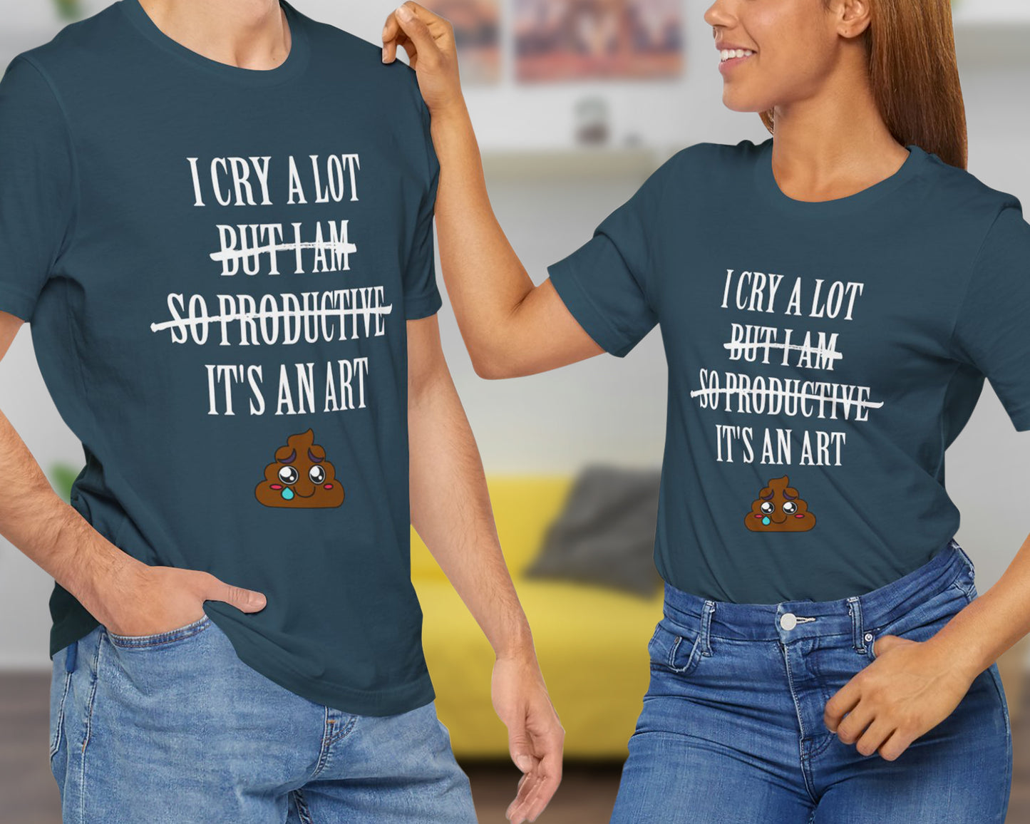 I cry a lot, but I am so productive, it's an art unisex jersey short sleeve t-shirt