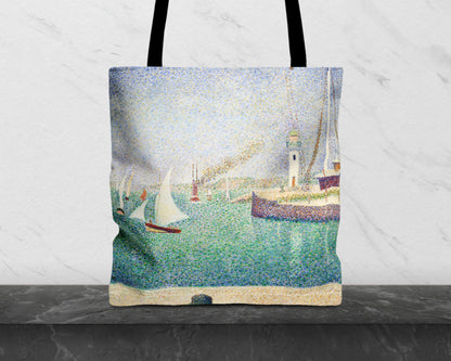 Georges Seurat - Entrance of The Port of Honfleur tote bag