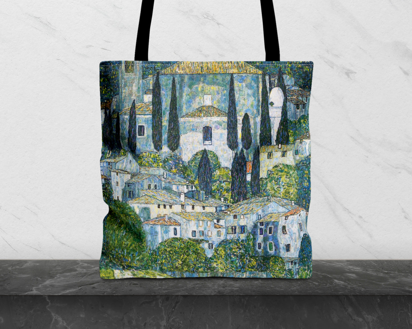 Gustav Klimt - Kirche in Cassone tote bag