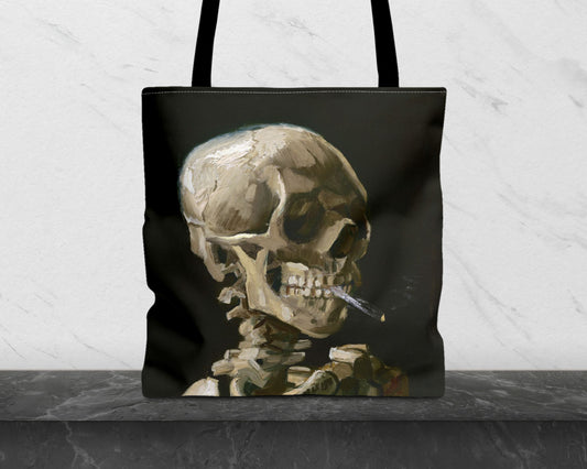 Vincent van Gogh - Head of a Skeleton with a Burning Cigarette tote bag