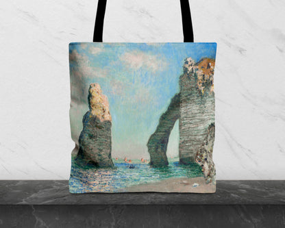 Claude Monet - Cliffs at Étretat tote bag