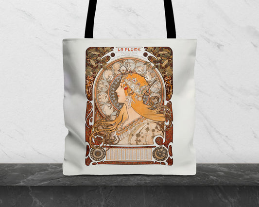 Alphonse Maria Mucha - Zodiaque (La Plume) tote bag