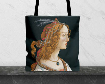 Sandro Botticelli - Portrait of a Young Woman tote bag