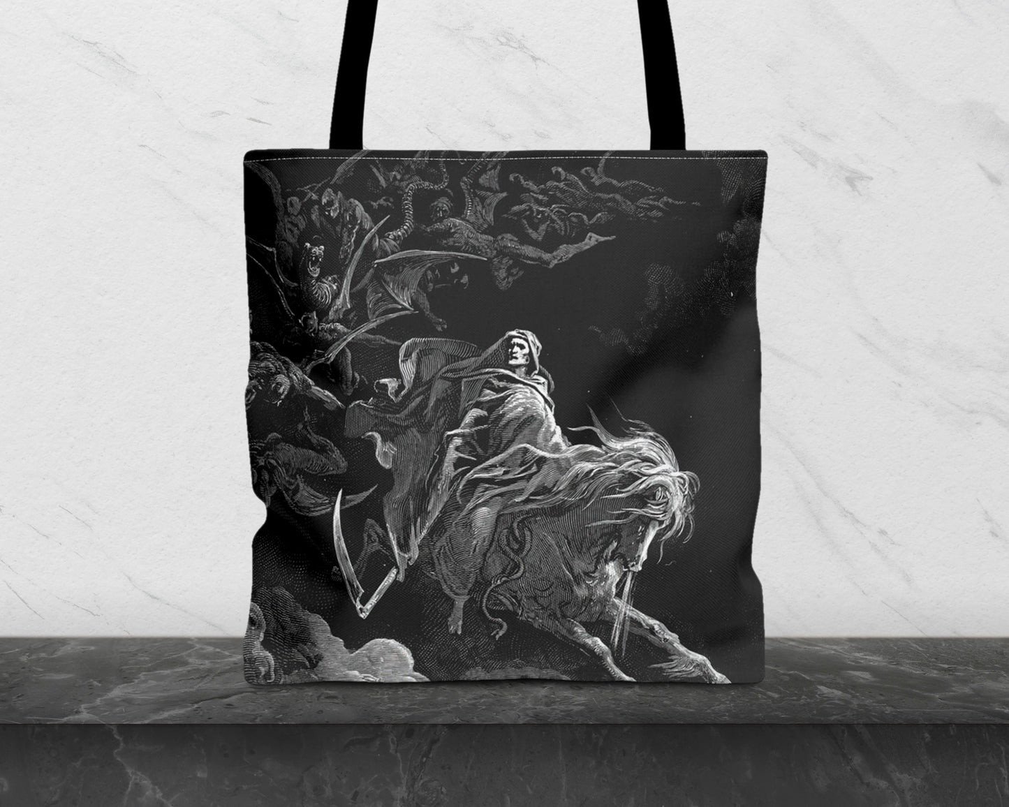 Gustave Dore - The Vision of Death tote bag