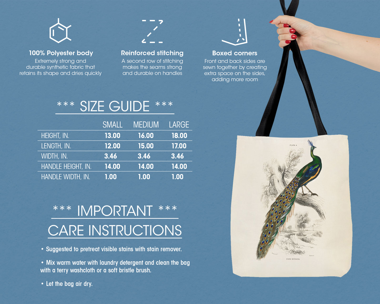 Sir William Jardine - A Majestic Male Peafowl Portrait from The Naturalist's Library tote bag
