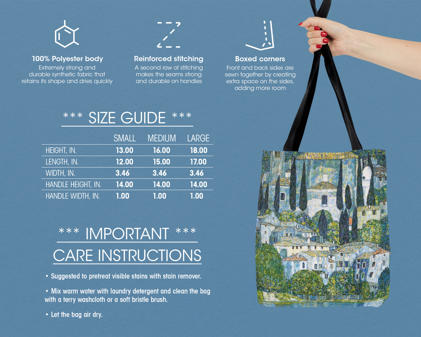 Gustav Klimt - Kirche in Cassone tote bag