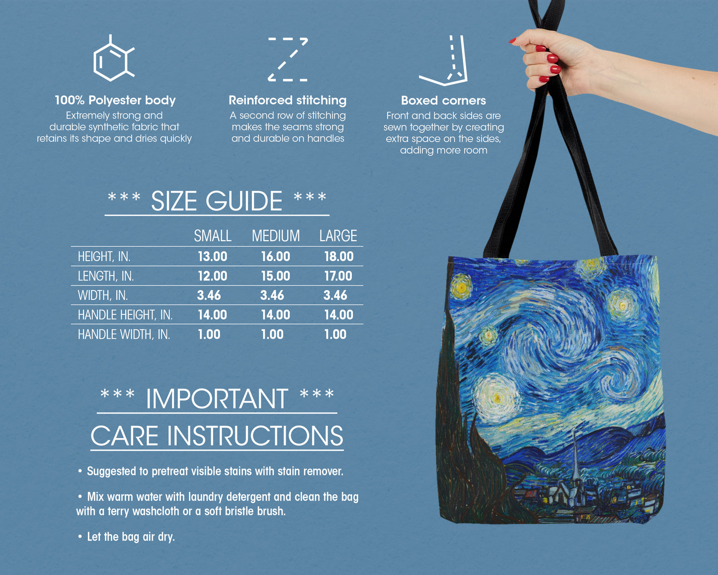 Vincent van Gogh - The Starry Night tote bag