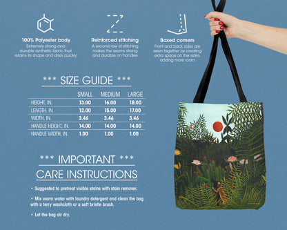 Henri Rousseau - Virgin Forest with Sunset tote bag
