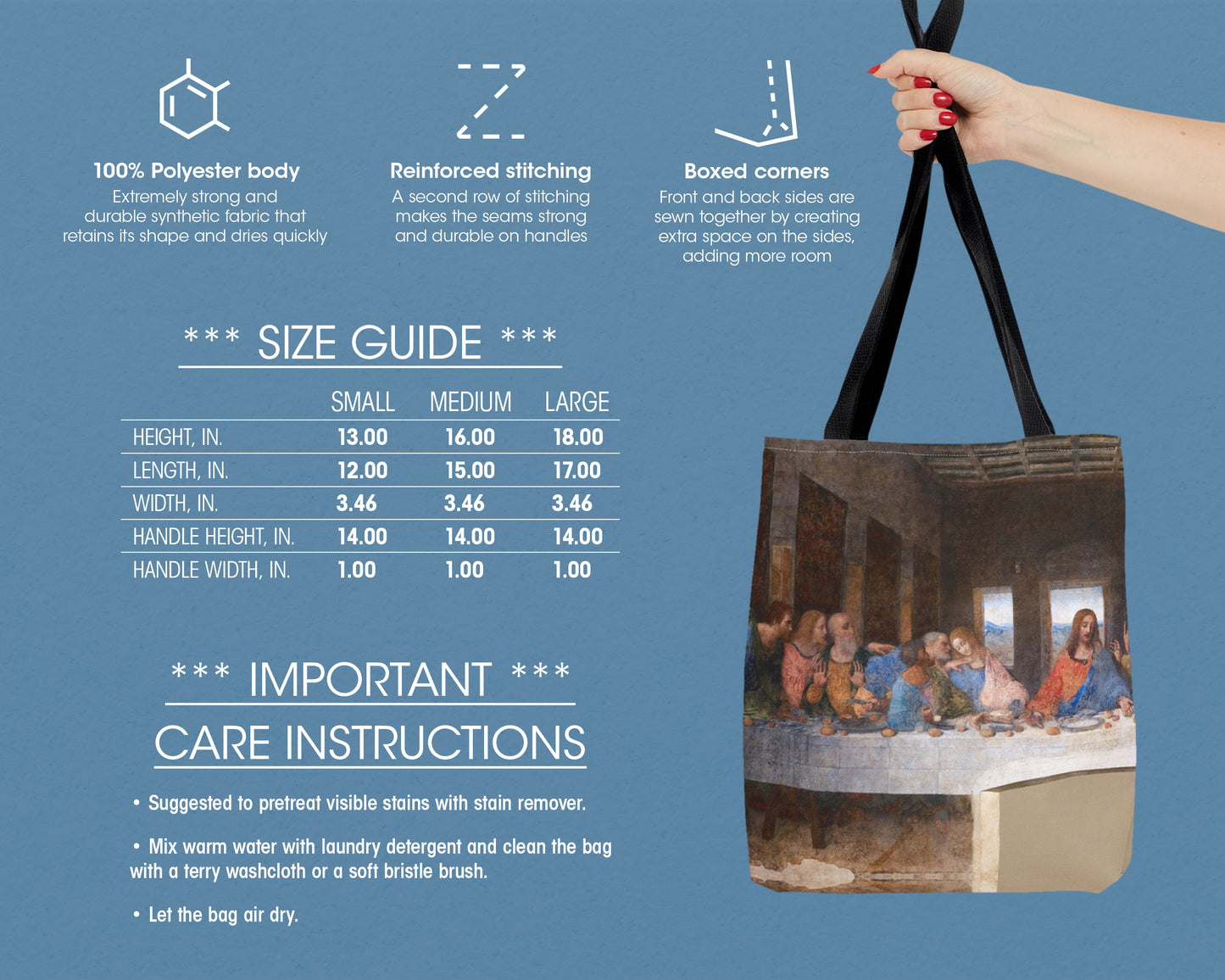 Leonardo Da Vinci - The Last Supper tote bag