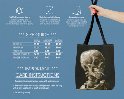 Vincent van Gogh - Head of a Skeleton with a Burning Cigarette tote bag