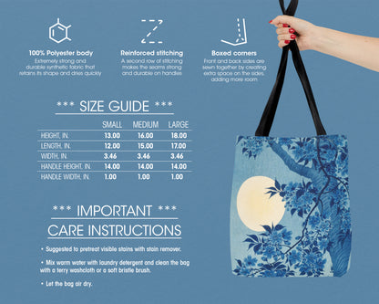 Ohara Koson - Blossoming Cherry on a Moonlit Night tote bag