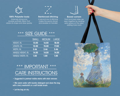 Claude Monet - Woman with a Parasol - Madame Monet and Her Son tote bag