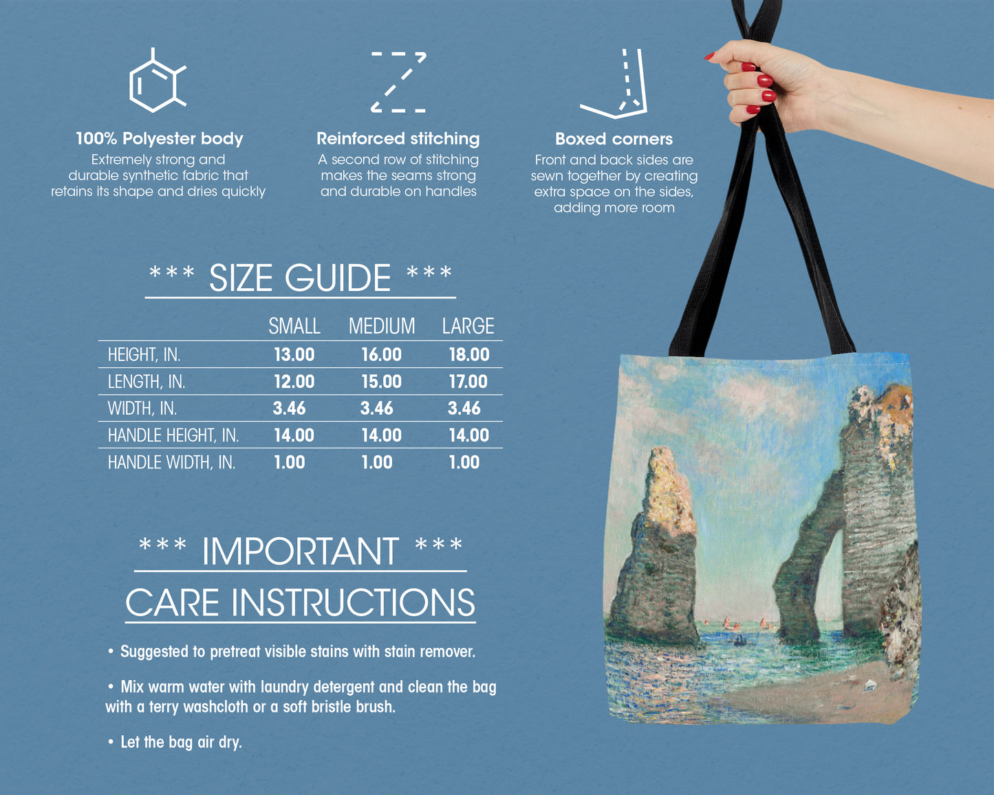 Claude Monet - Cliffs at Étretat tote bag