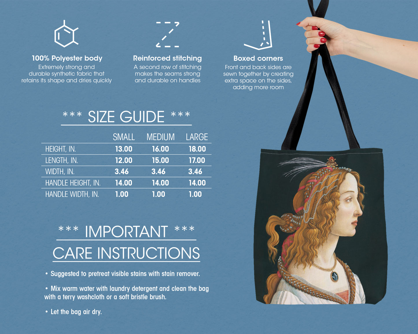 Sandro Botticelli - Portrait of a Young Woman tote bag