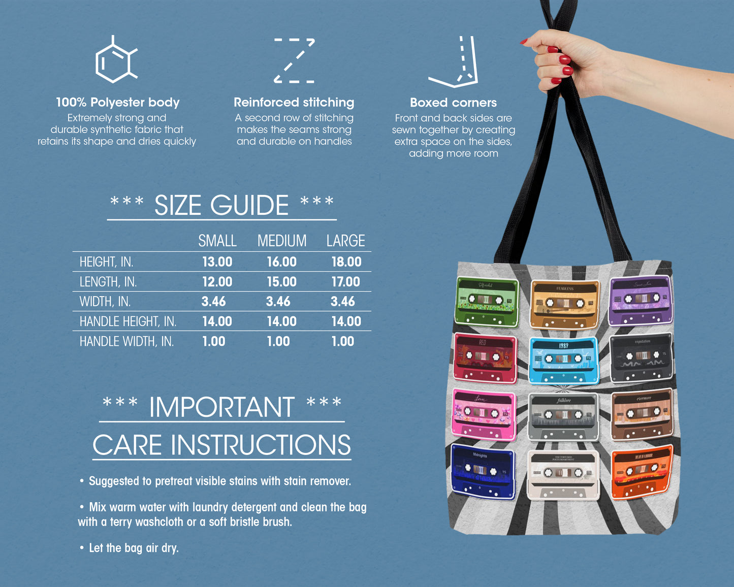 All eras vintage cassette tapes tote bag