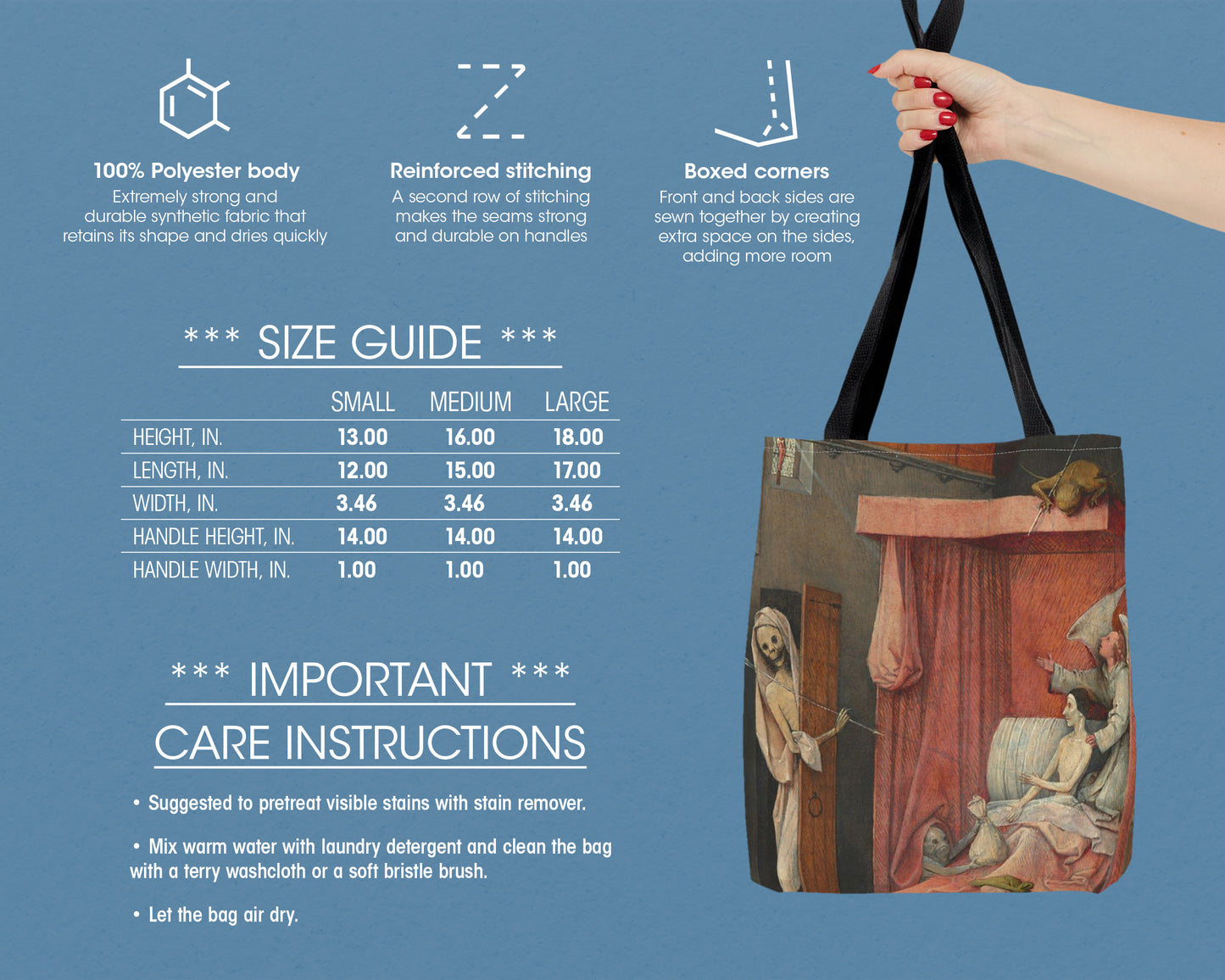 Hieronymus Bosch - Death and the Miser tote bag