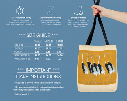 Ogata Korin - A Traditional Portrait of a Flock of Beautiful Japanese Red Crown Crane tote bag