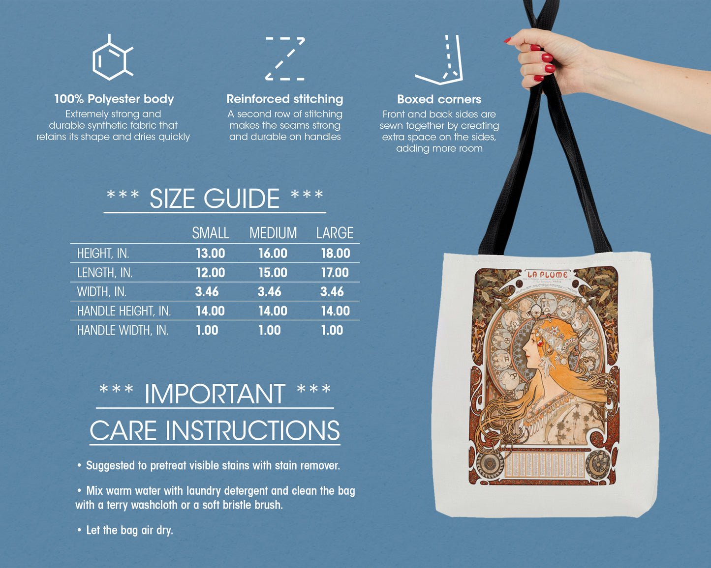 Alphonse Maria Mucha - Zodiaque (La Plume) tote bag