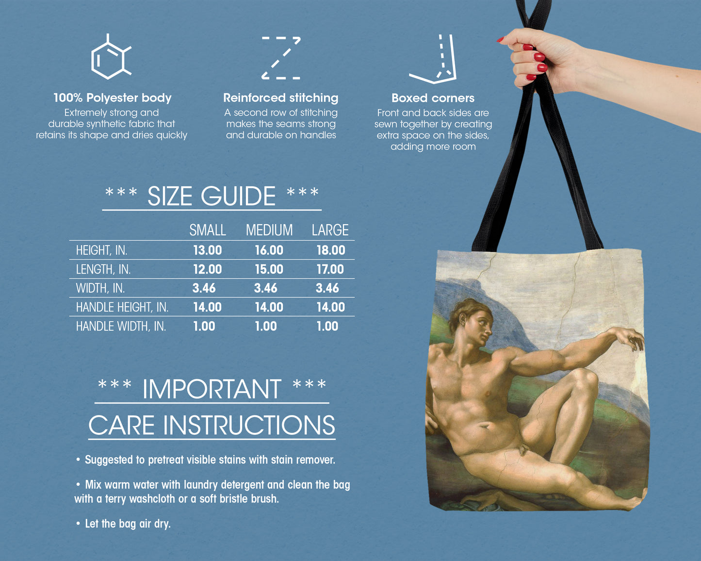 Michelangelo Buonarroti - The Creation of Adam tote bag