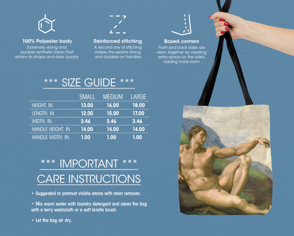 Michelangelo Buonarroti - The Creation of Adam tote bag