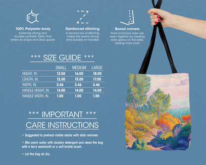 Henri Edmond Cross - Two Women by the Shore, Mediterranean tote bag