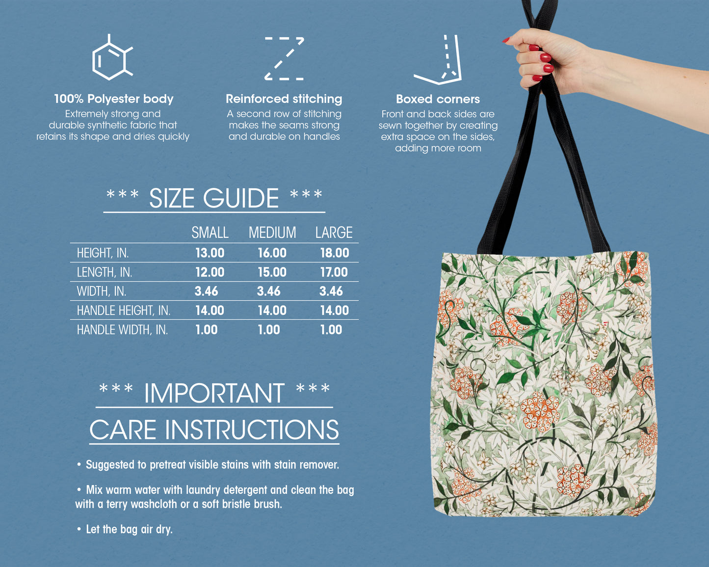 William Morris - Jasmine Pattern Artwork tote bag
