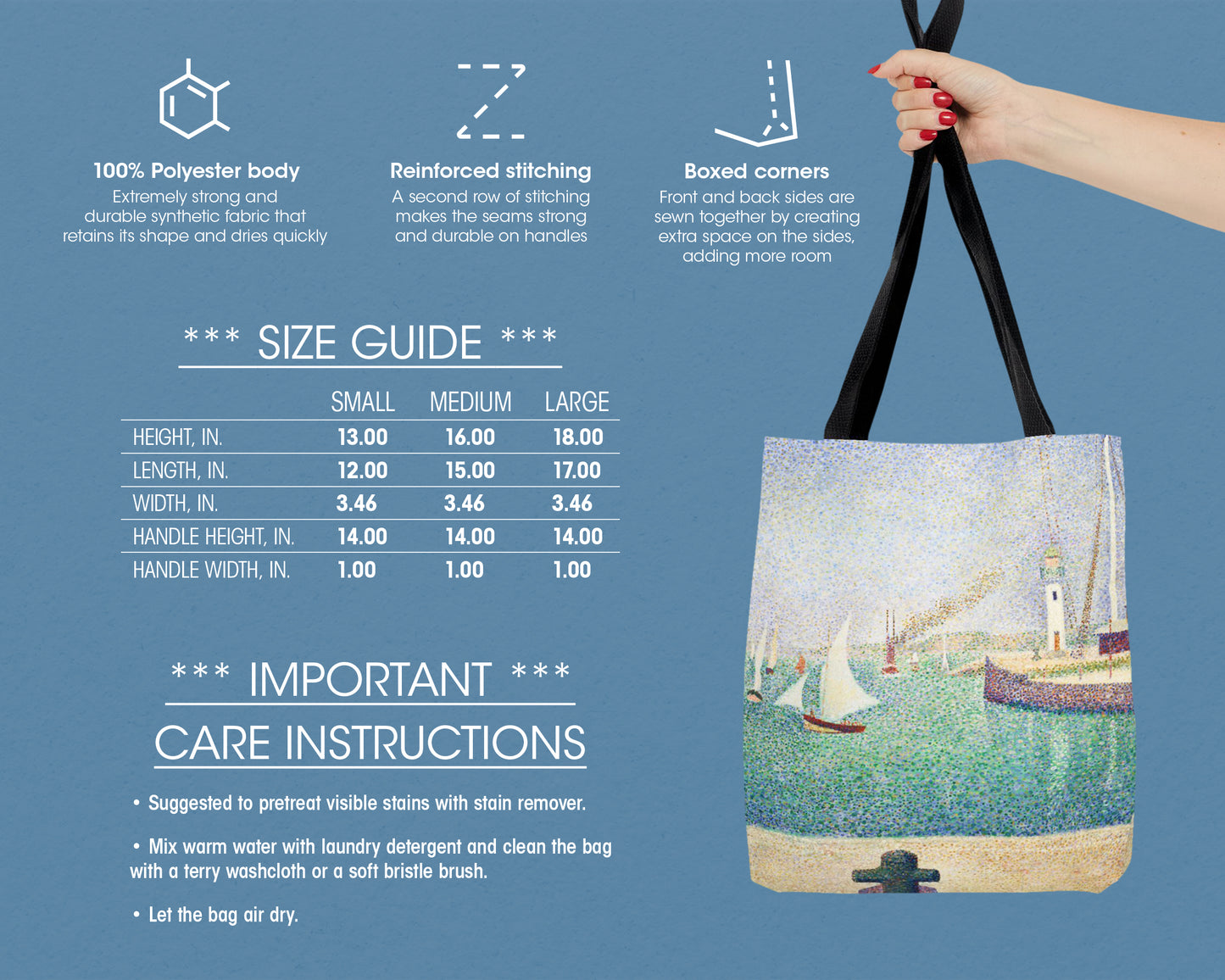 Georges Seurat - Entrance of The Port of Honfleur tote bag