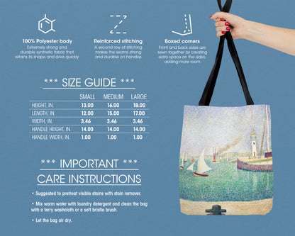 Georges Seurat - Entrance of The Port of Honfleur tote bag