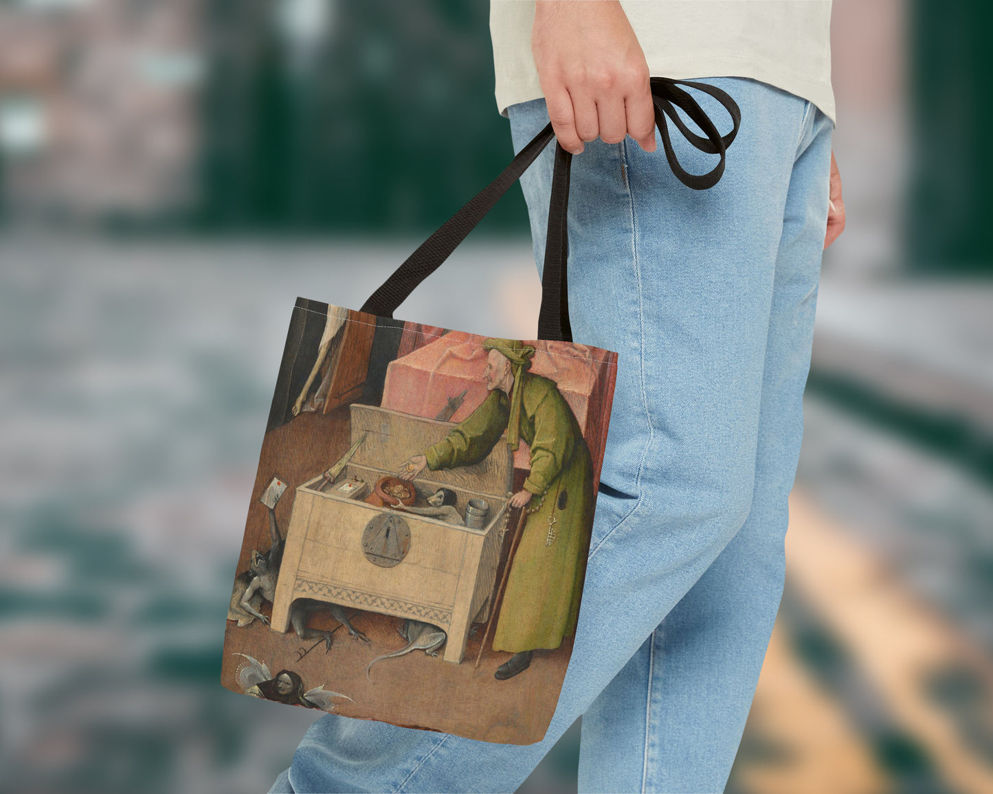 Hieronymus Bosch - Death and the Miser tote bag