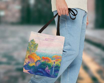 Henri Edmond Cross - Two Women by the Shore, Mediterranean tote bag