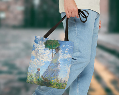 Claude Monet - Woman with a Parasol - Madame Monet and Her Son tote bag