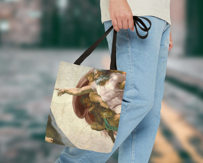 Michelangelo Buonarroti - The Creation of Adam tote bag