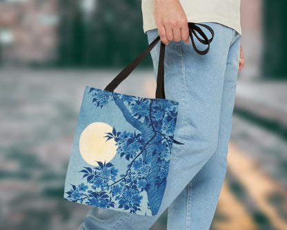 Ohara Koson - Blossoming Cherry on a Moonlit Night tote bag