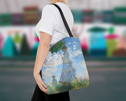 Claude Monet - Woman with a Parasol - Madame Monet and Her Son tote bag
