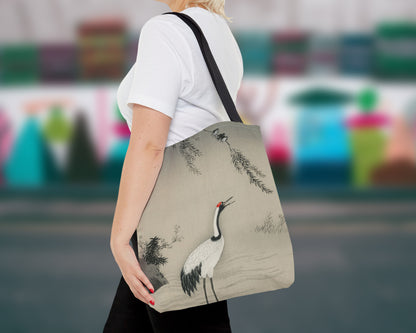 Kano Motonobu - A Traditional Portrait of a Beautiful Japanese Crane tote bag