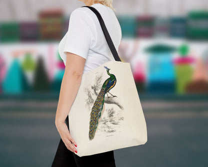 Sir William Jardine - A Majestic Male Peafowl Portrait from The Naturalist's Library tote bag