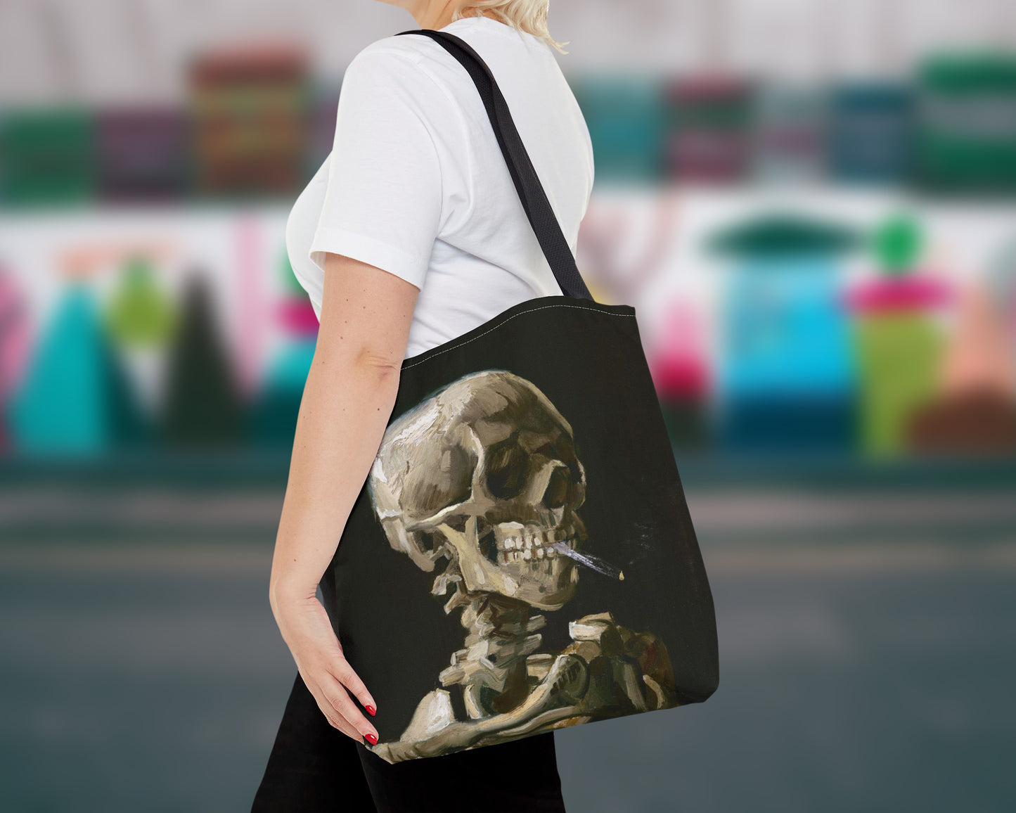 Vincent van Gogh - Head of a Skeleton with a Burning Cigarette tote bag