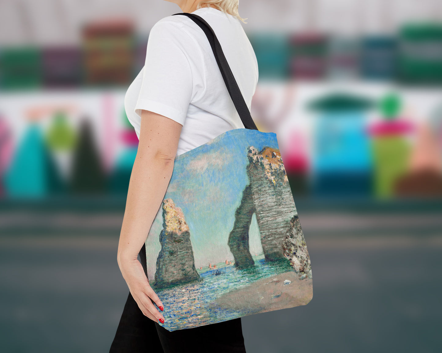 Claude Monet - Cliffs at Étretat tote bag