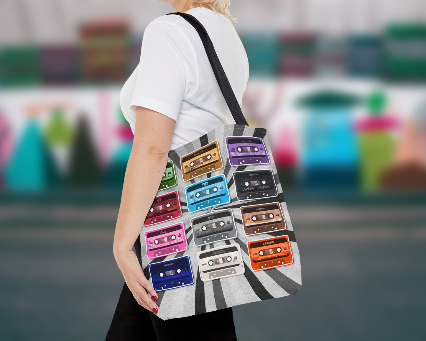 All eras vintage cassette tapes tote bag