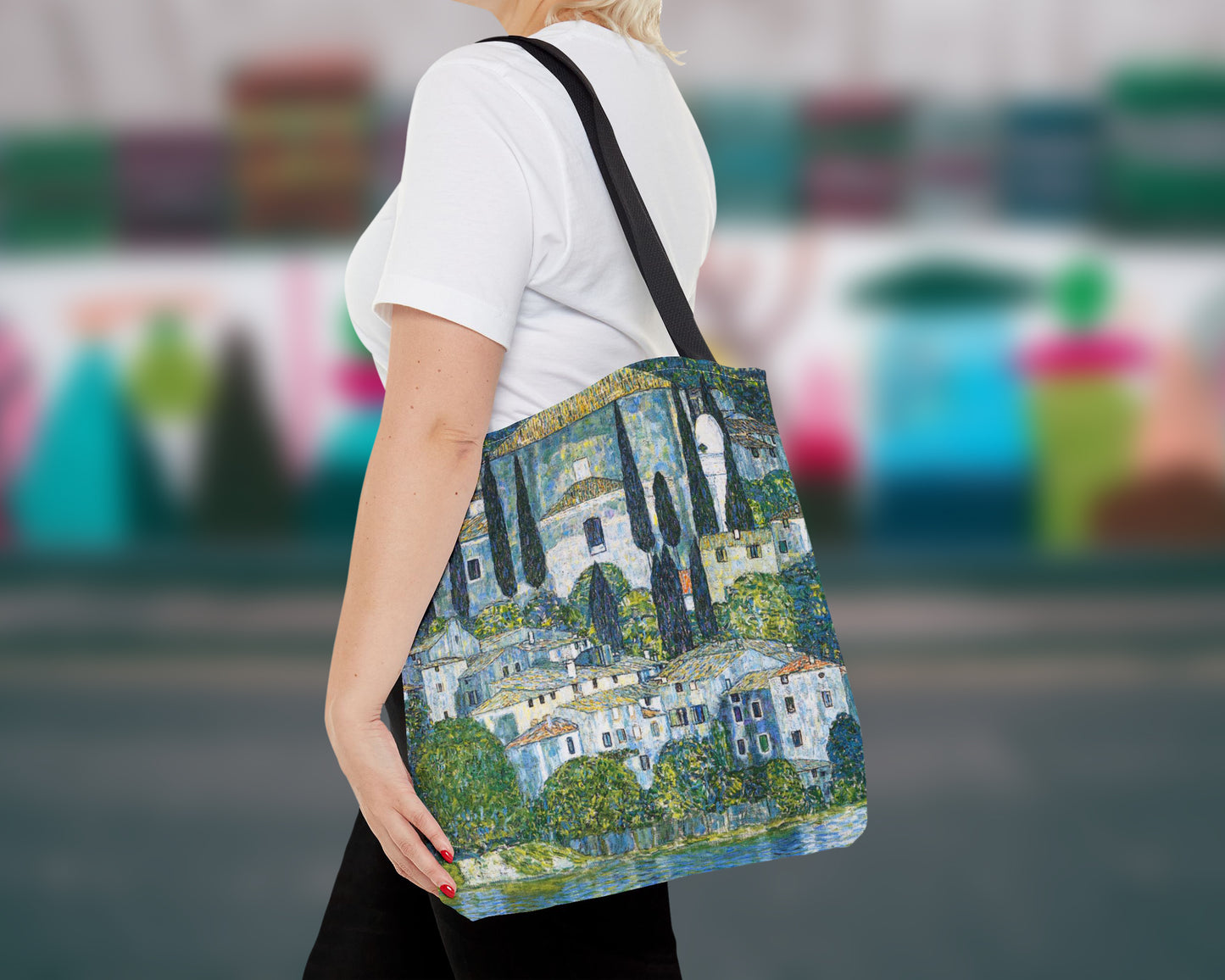 Gustav Klimt - Kirche in Cassone tote bag