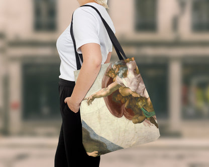 Michelangelo Buonarroti - The Creation of Adam tote bag