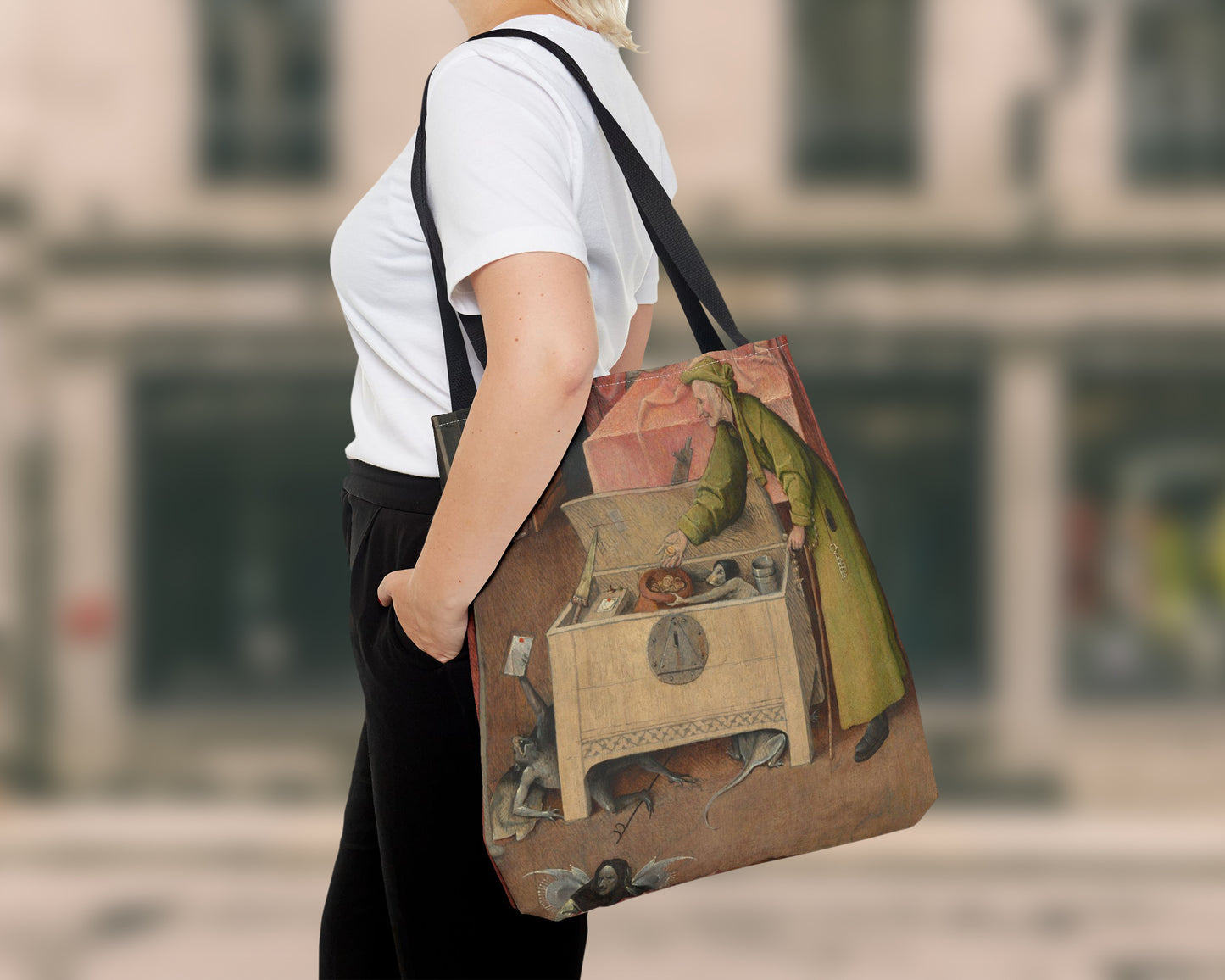 Hieronymus Bosch - Death and the Miser tote bag