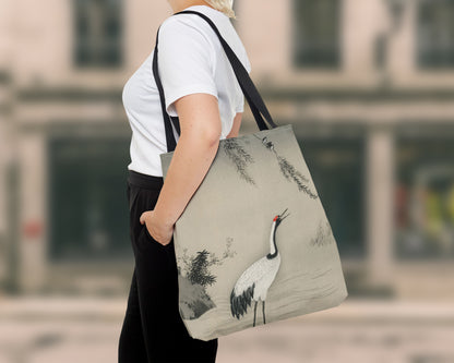 Kano Motonobu - A Traditional Portrait of a Beautiful Japanese Crane tote bag