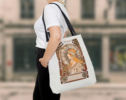 Alphonse Maria Mucha - Zodiaque (La Plume) tote bag