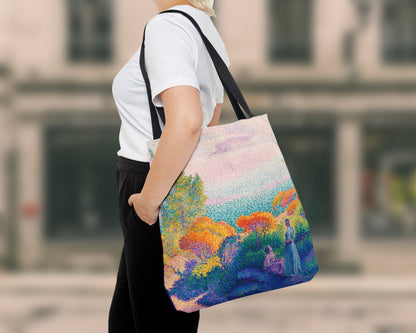 Henri Edmond Cross - Two Women by the Shore, Mediterranean tote bag