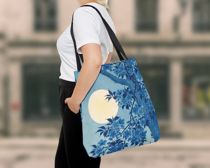 Ohara Koson - Blossoming Cherry on a Moonlit Night tote bag