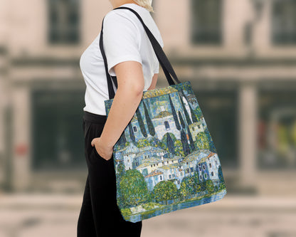 Gustav Klimt - Kirche in Cassone tote bag