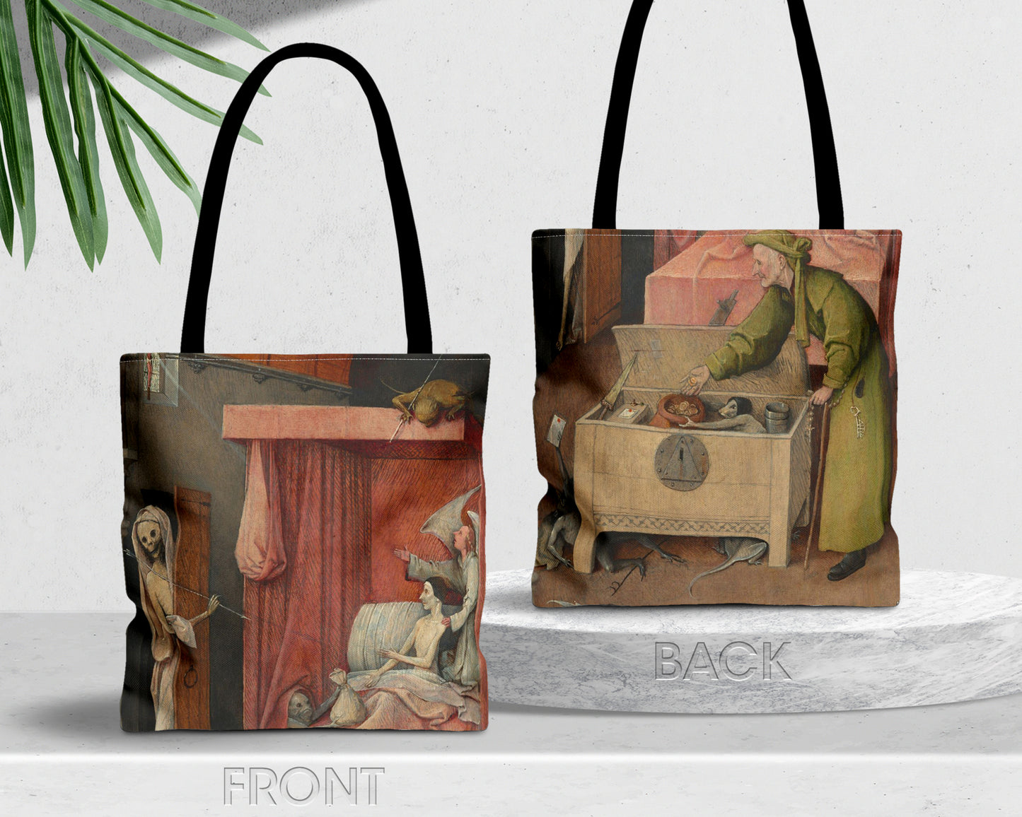 Hieronymus Bosch - Death and the Miser tote bag